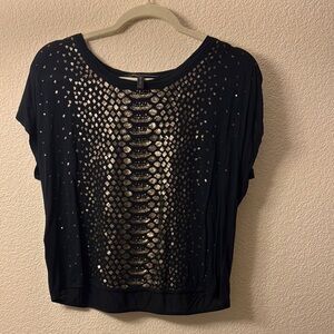 BCBGMaxAzria Black and Gold Women's Top